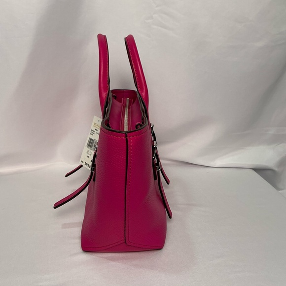 Michael Kors Wild Berry Fuchsia Medium Leather Satchel Bag NEW - Picture 5 of 12